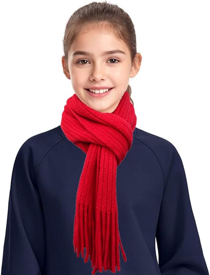 DoagBnut Kids Scarf Girls Soft Warm Knit Neck Warmer Toddler Long Winter Scarf for Boys Girl - Image 1
